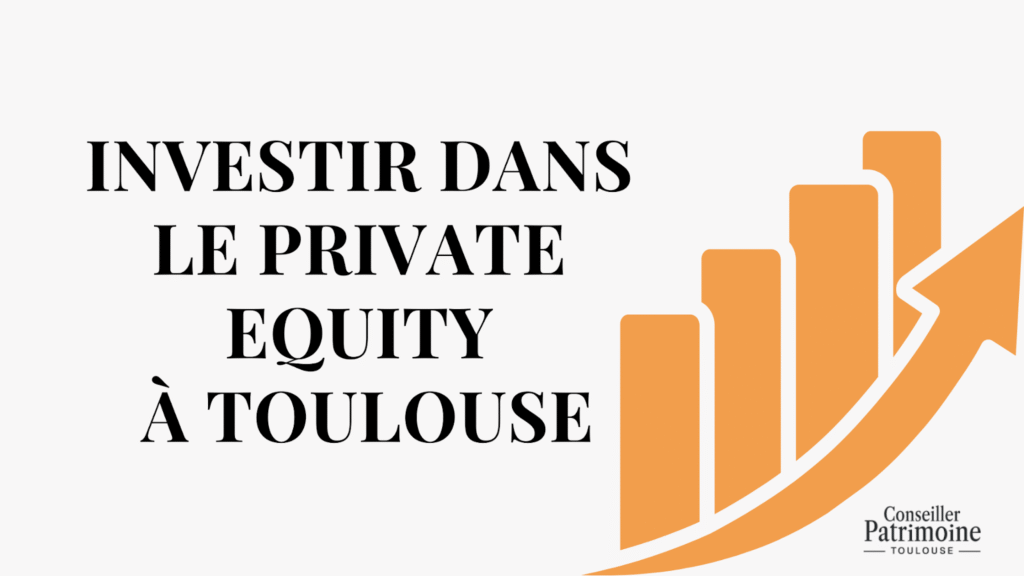 Illustration sur l’investissement en Private Equity à Toulouse avec flèche de croissance et graphique en barres ascendantes