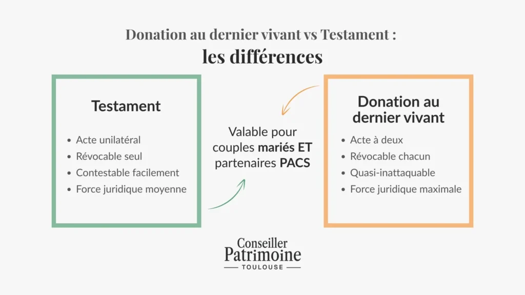difference testament et donation au dernier vivant