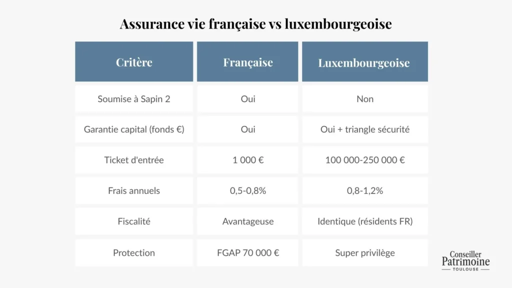 comparatif assurance vie france luxembourg loi sapin 2
