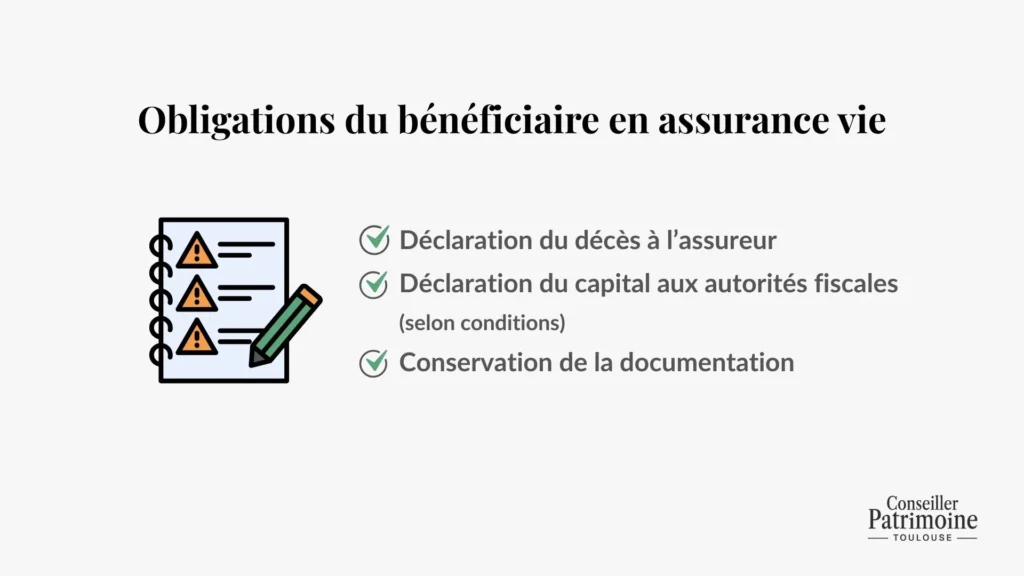 obligations du bénéficiaire en assurance vie