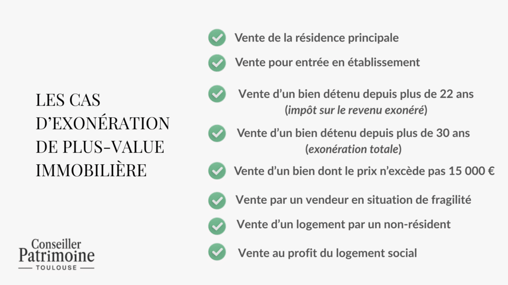 exoneration plus value immobiliere