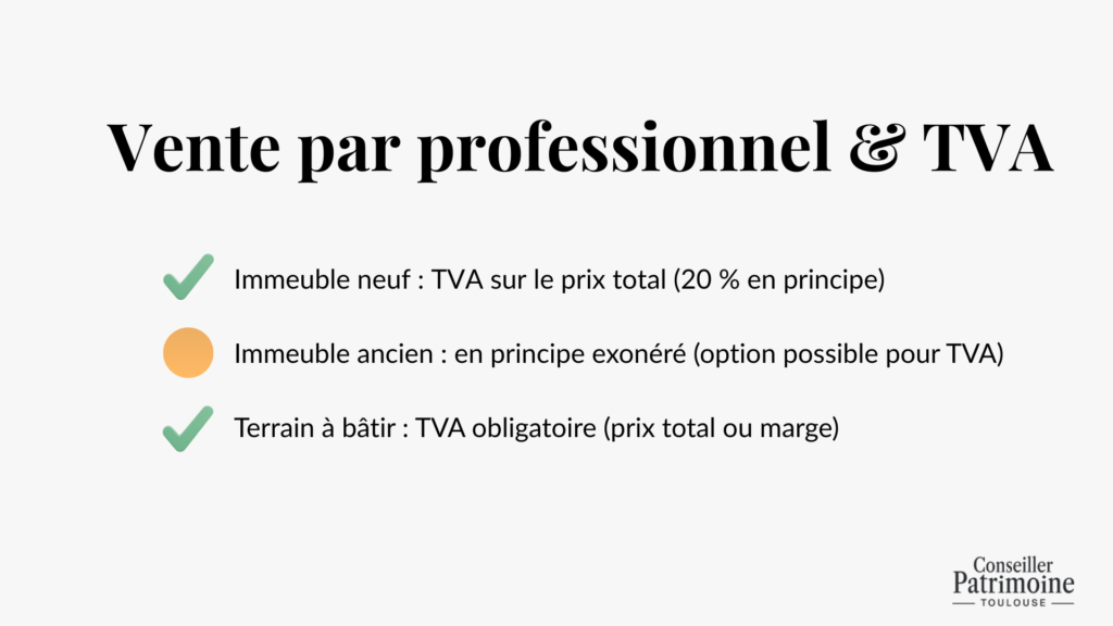 vente immo professionnel tva